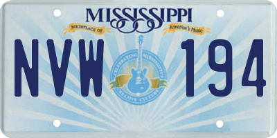 MS license plate NVW194