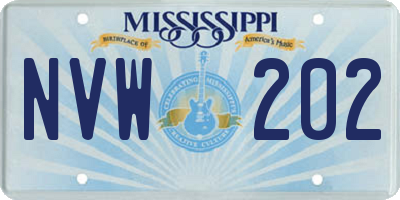 MS license plate NVW202