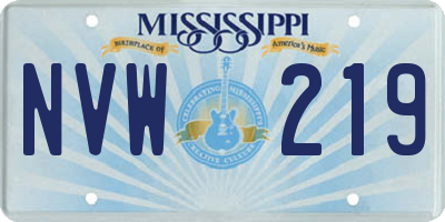 MS license plate NVW219