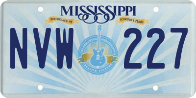 MS license plate NVW227