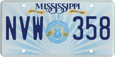 MS license plate NVW358