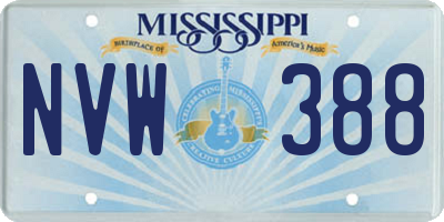 MS license plate NVW388