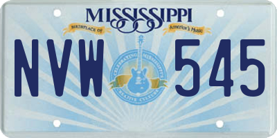 MS license plate NVW545
