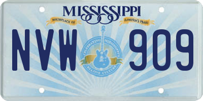 MS license plate NVW909
