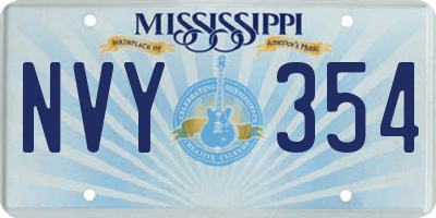 MS license plate NVY354
