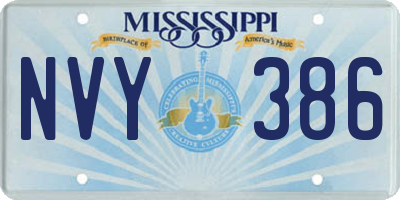 MS license plate NVY386