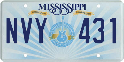 MS license plate NVY431
