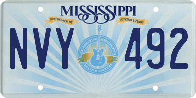 MS license plate NVY492