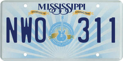 MS license plate NWO311