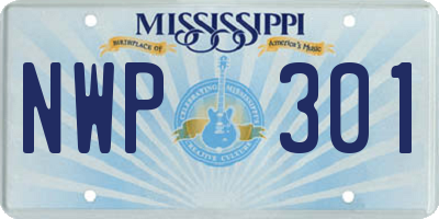 MS license plate NWP301