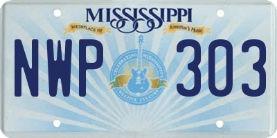 MS license plate NWP303