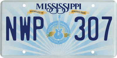 MS license plate NWP307
