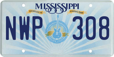 MS license plate NWP308