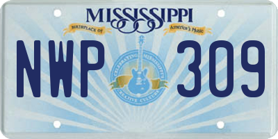 MS license plate NWP309