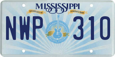 MS license plate NWP310