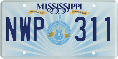 MS license plate NWP311