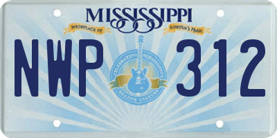 MS license plate NWP312