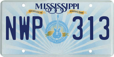MS license plate NWP313