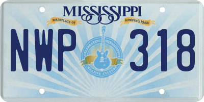 MS license plate NWP318