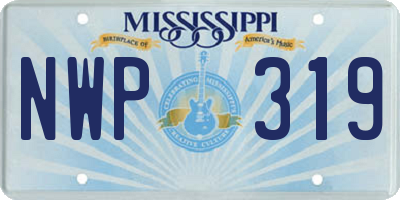 MS license plate NWP319