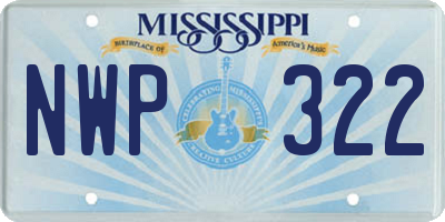 MS license plate NWP322