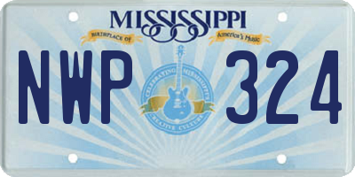 MS license plate NWP324