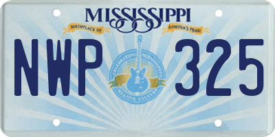 MS license plate NWP325