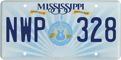 MS license plate NWP328