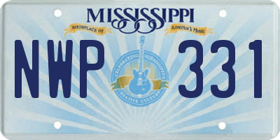 MS license plate NWP331