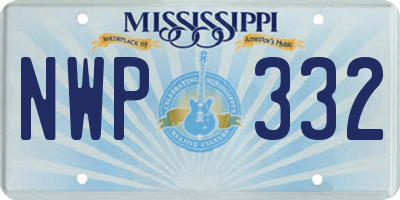 MS license plate NWP332