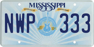 MS license plate NWP333
