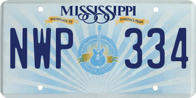 MS license plate NWP334