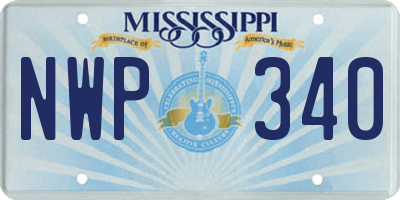 MS license plate NWP340
