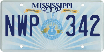 MS license plate NWP342