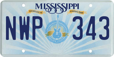 MS license plate NWP343