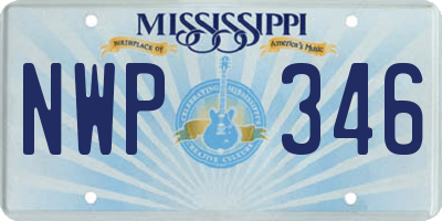 MS license plate NWP346