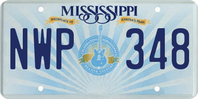 MS license plate NWP348