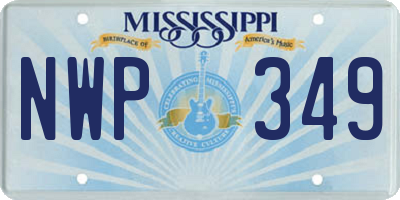 MS license plate NWP349