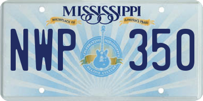 MS license plate NWP350