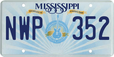 MS license plate NWP352