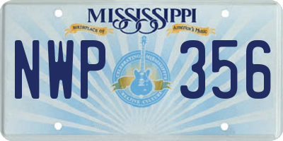 MS license plate NWP356