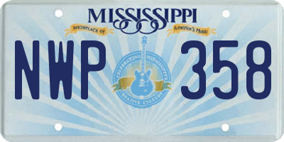 MS license plate NWP358
