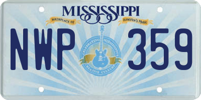 MS license plate NWP359