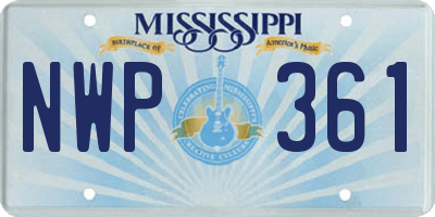 MS license plate NWP361