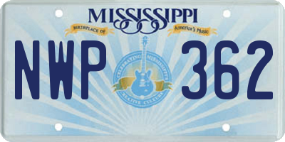 MS license plate NWP362