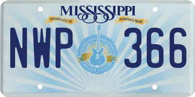MS license plate NWP366