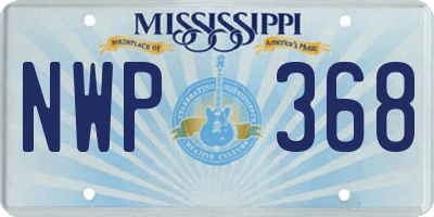 MS license plate NWP368
