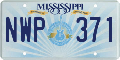 MS license plate NWP371