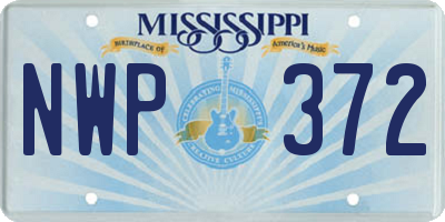 MS license plate NWP372