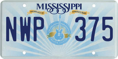 MS license plate NWP375